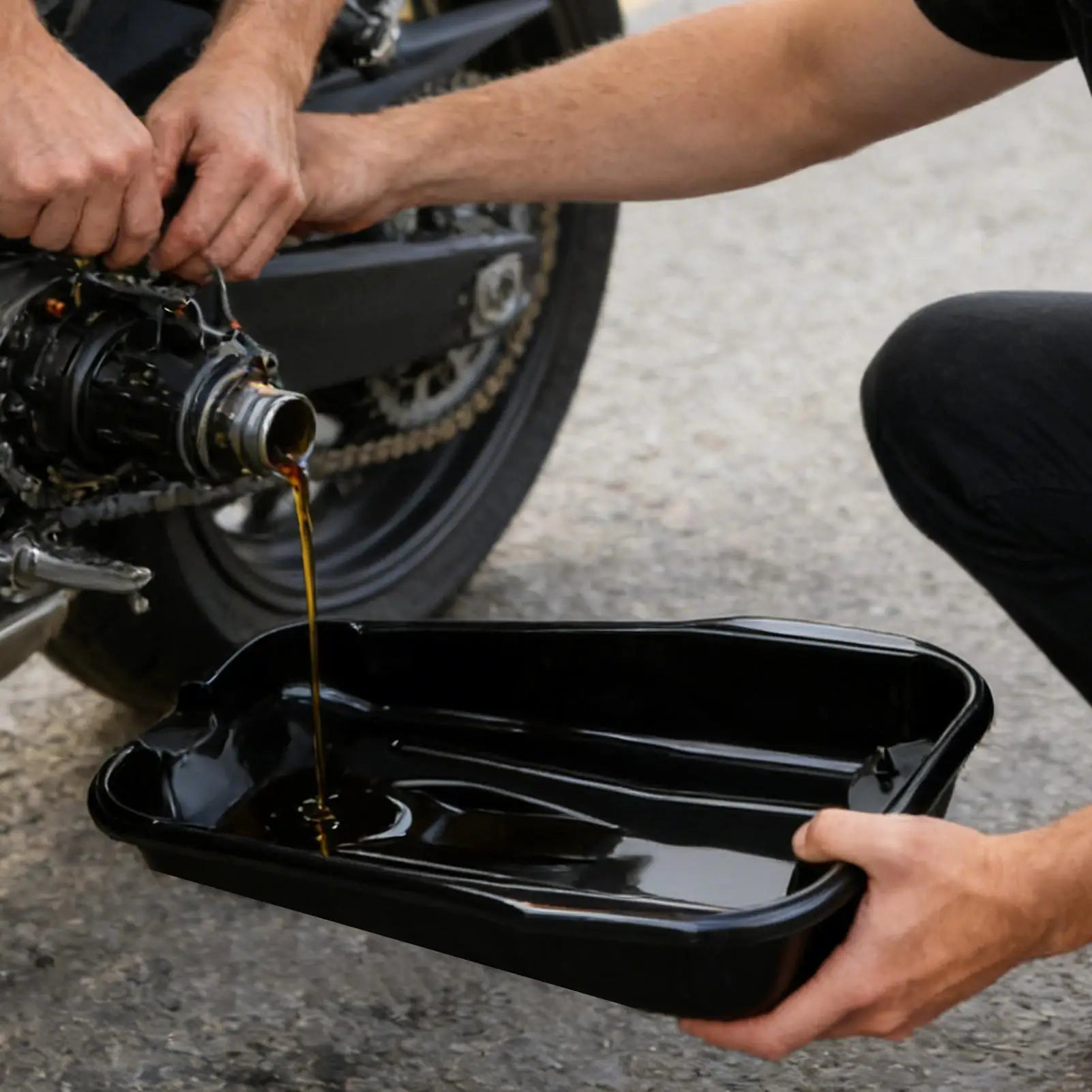 Car Waste Oil Pan Motorcycle Maintenance Basin Leak-proof Wide-mouth