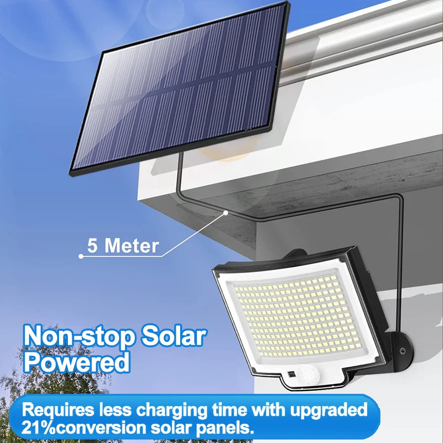 Solar Outdoor LED Security Light Solar Light with Motion Sensor 318/234/200 LED Waterproof Powered Flood Lights for Patio Garage Zpaxo