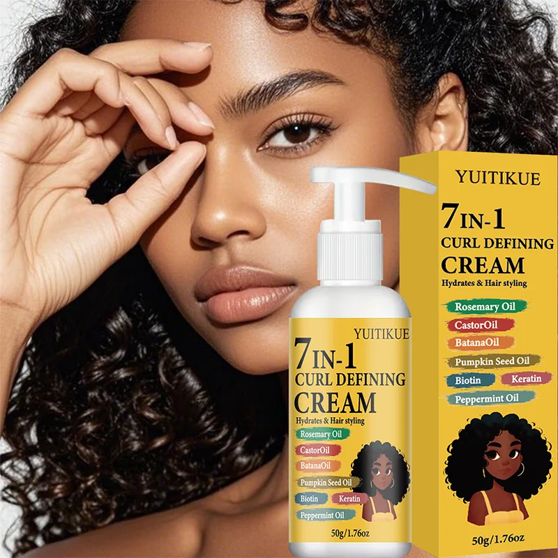 YUITIKUE 7-in-1 Curl Defining Cream – Bouncy Hydrated Curls Curl Defining Cream Zpaxo