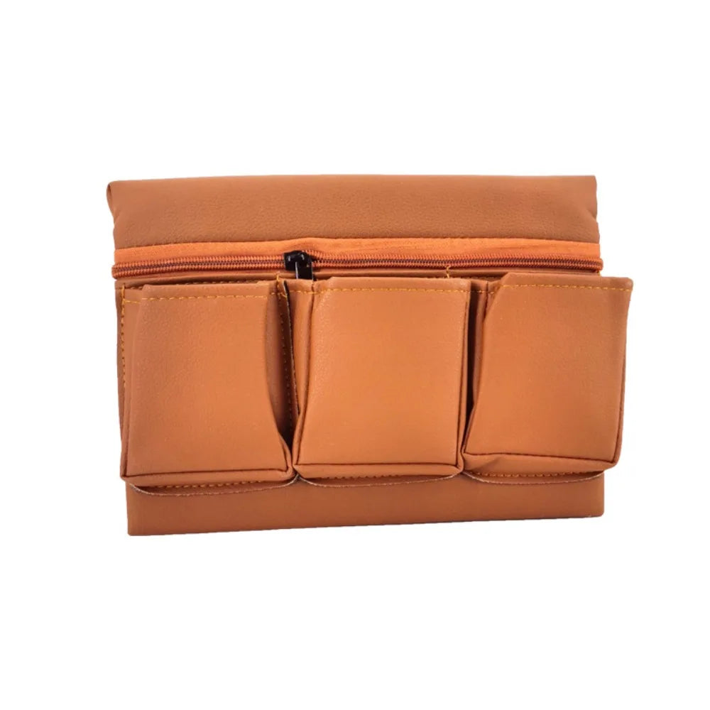 Universal Car Window Armrest Hanging Bag Waterproof Leather Seat Pad Zpaxo Brown