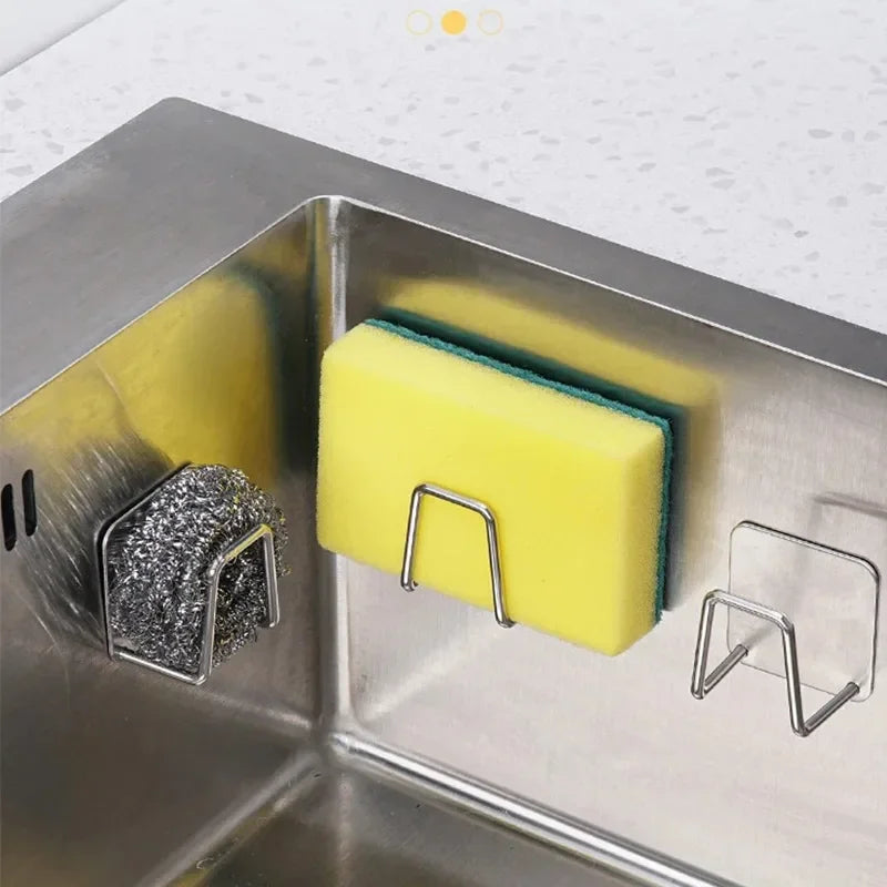 Stainless Steel Sink Sponge Holder – Self-Adhesive Drying Rack