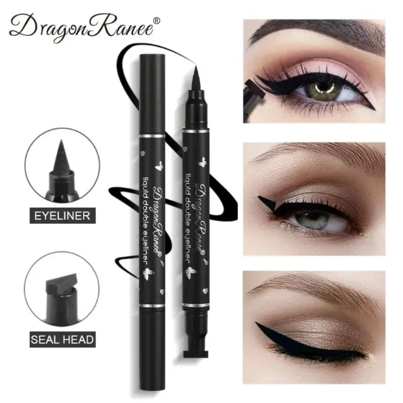1 Black Eyeliner Stamp Waterproof Sweat-proof Dual-ended Liquid Quick Zpaxo C