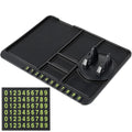 2/1PC Universal Car Dashboard Storage Box Silicone Anti-slip Center Consoles Organizer Tray Car Interior Accessories with Number Zpaxo black