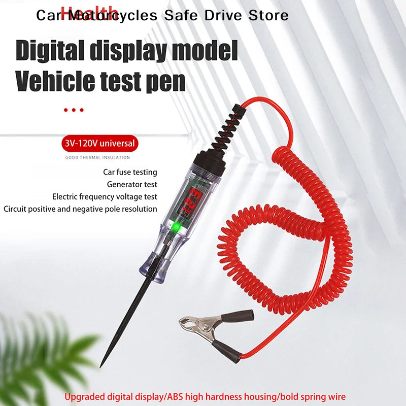 CMHot Heavy Duty 5-120V Backlit Digital LED Circuit Tester Auto Test