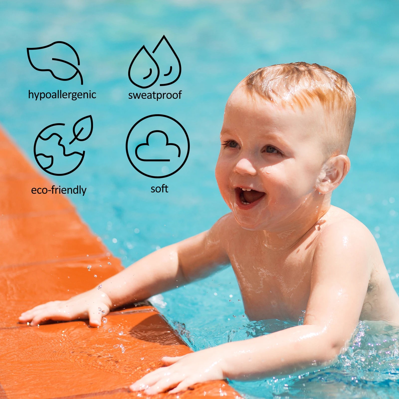 Baby Waterproof Ear Plugs Baby Swimming, Bathing, and Hair Washing Ear Protection Stickers Zpaxo