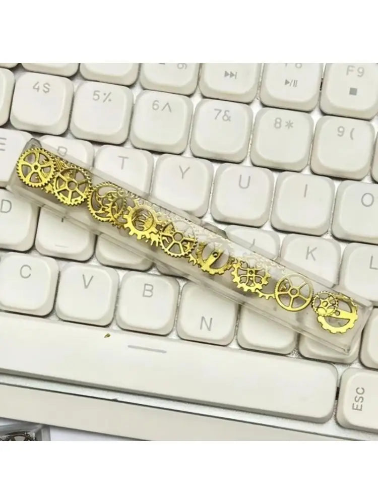 652F Glowing Gears Pattern 6 25U Keyboards Spacebars Resins Material Zpaxo