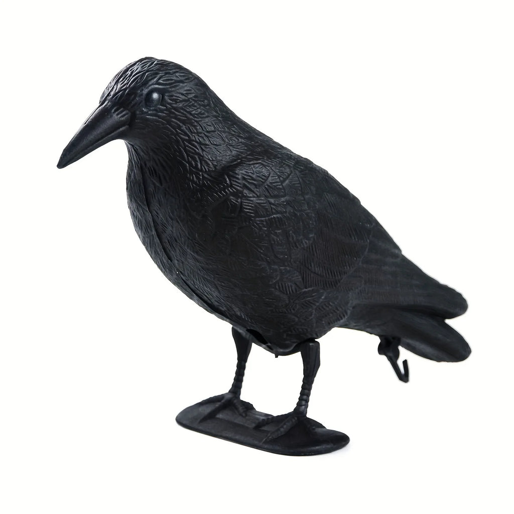 Realistic Crow Decoy Bird Scarer – Garden Pigeon Deterrent