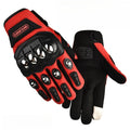 Motorcycle anti fall stainless steel hard shell half finger riding gloves for men's mountain bike riding equipment gloves Zpaxo Red full finger