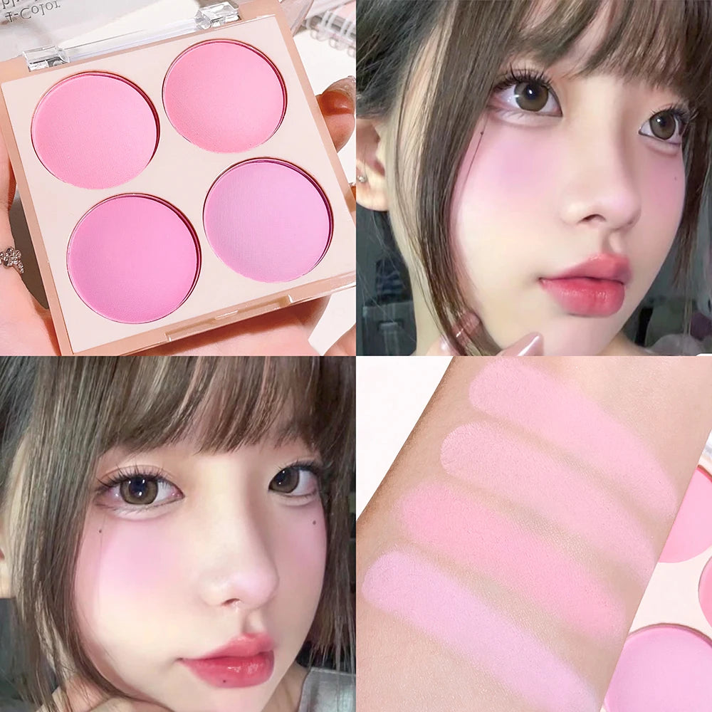 HISYI Smart Four-color Blush Natural Easy Smudge Matte Coloring Nude Zpaxo