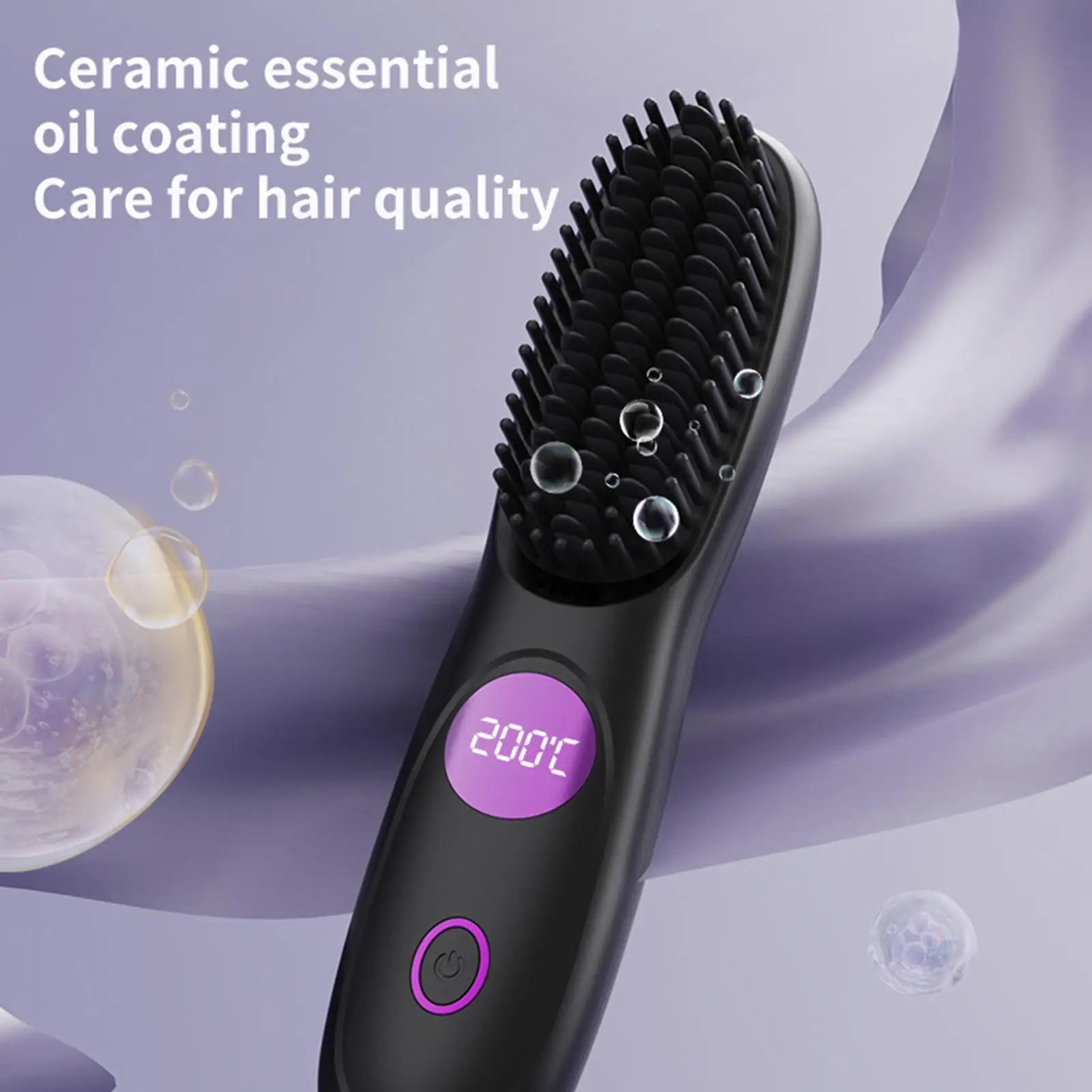 Cordless USB Rechargeable Ceramic Hair Straightener Comb | Travel Hair Straightener Comb Zpaxo