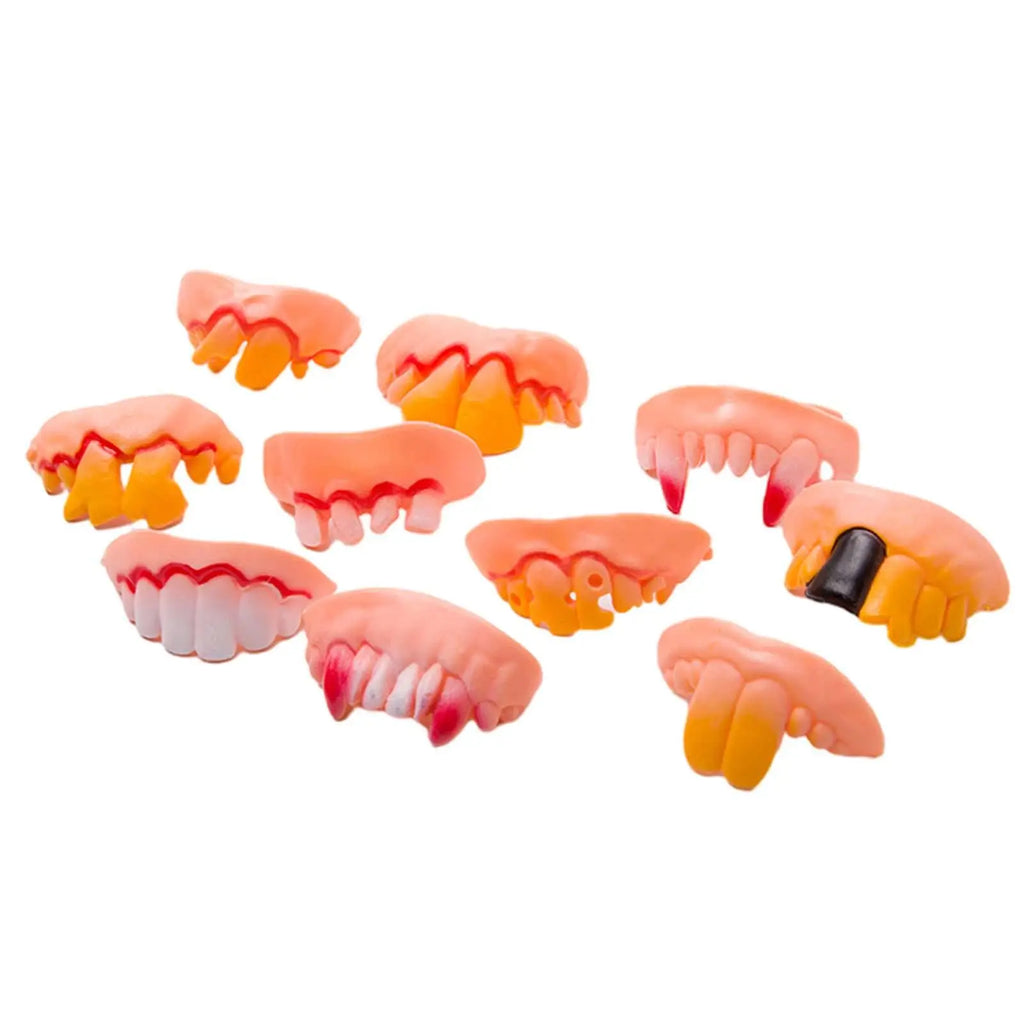 Halloween Fake Teeth Halloween Front Teeth Funny Fake Teeth Decoration for Stage Performance Dress up Party Halloween Masquerade Zpaxo 10pcs Skin Color