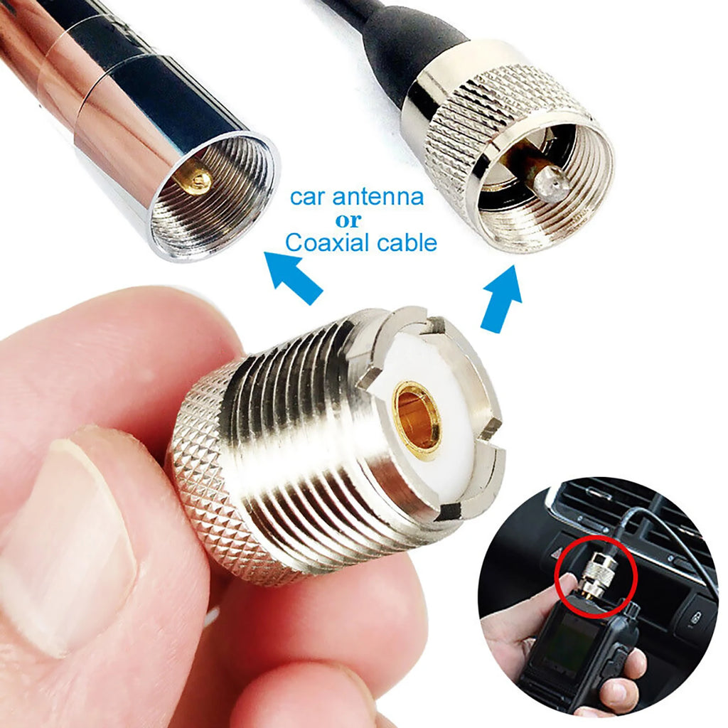 UHF SO239 Female Flat M6 Connector Car Antenna RF Coaxial Adapter