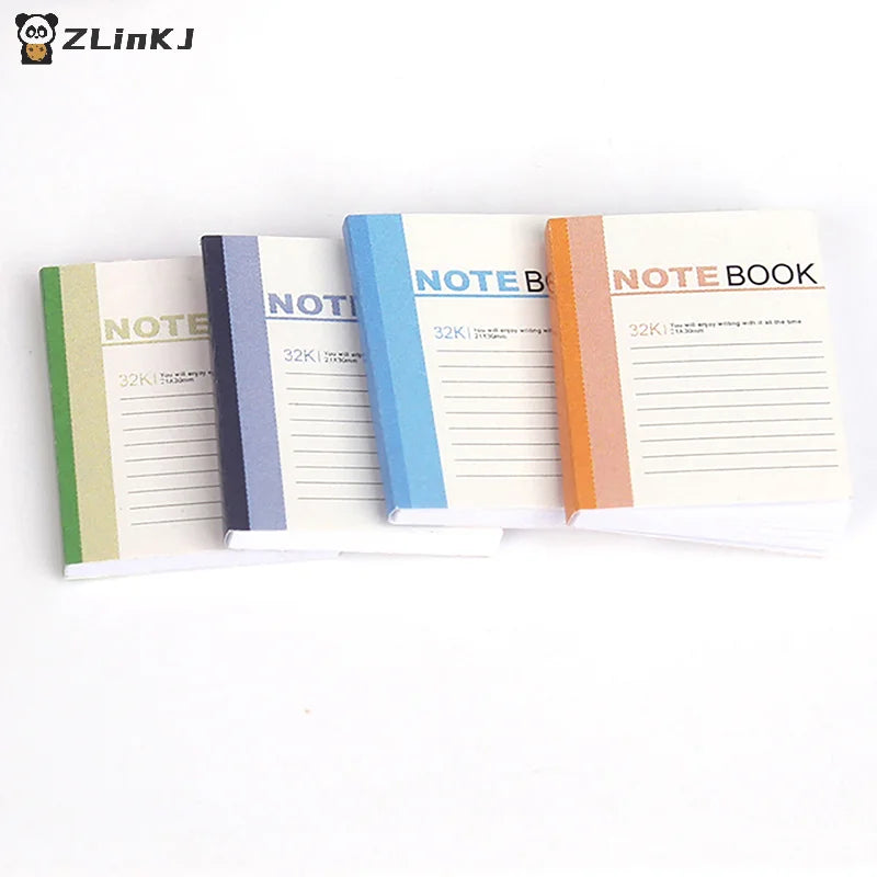 ▶4Pcs 1/12 Dollhouse Mini Notebook Exercise Book Model Dollhouse Study Decoration Dolls House School Stationery Accessories Zpaxo