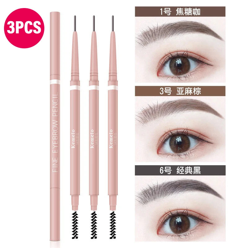Ultra Fine Eyebrow Pencil Double-ended Waterproof Sweat-proof Long Zpaxo 01 and 03 and 06