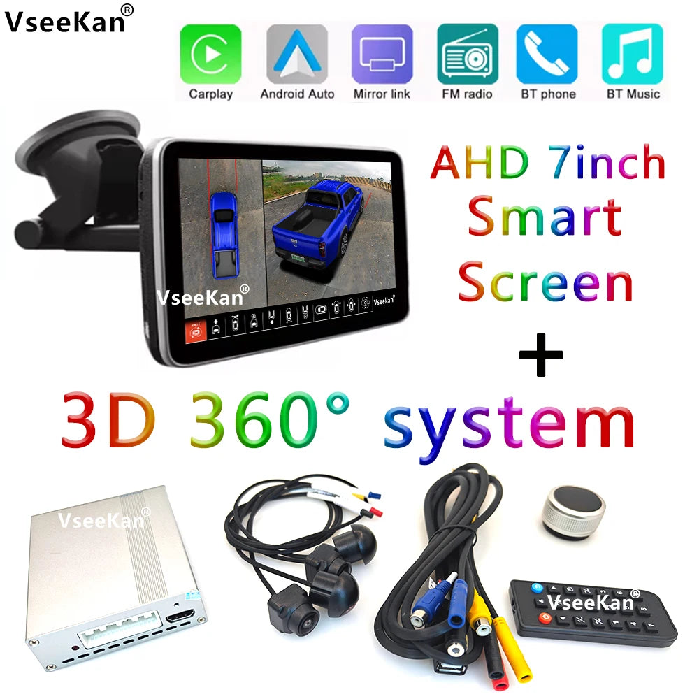 Car 360 View Camera System Surround Panorama DVR Driving Bird 7-Inch Zpaxo