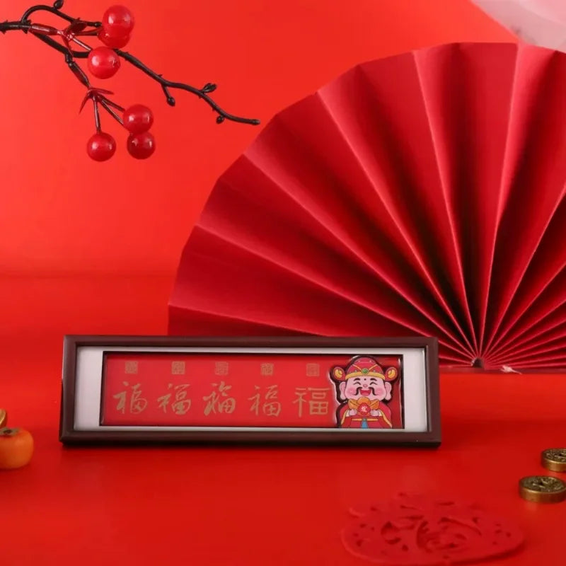 Chinese God Wealth Magnetic Refrigerator Traditional Rectangular Zpaxo