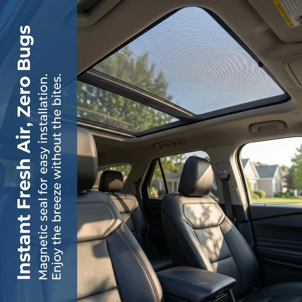 Magnetic Car Sunroof Mosquito Net Mesh Screen Proof Easy Installation Zpaxo