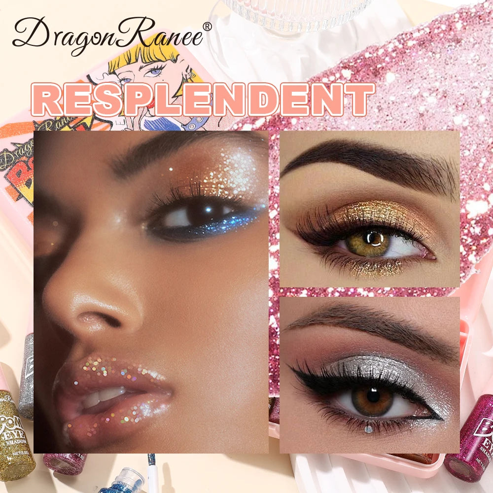 Six Piece Eye Shadow Cover Box, Fine Glitter, Pearlescent, Waterproof, Delicate Makeup, Non-Smudging, Holiday Stage Party, Versatile Zpaxo