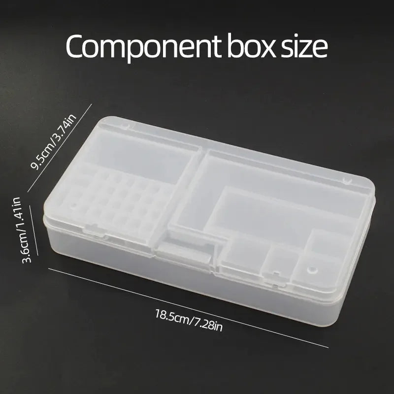 Transparent Plastic Storage Box Multi-grid Tool Organizer Electronic