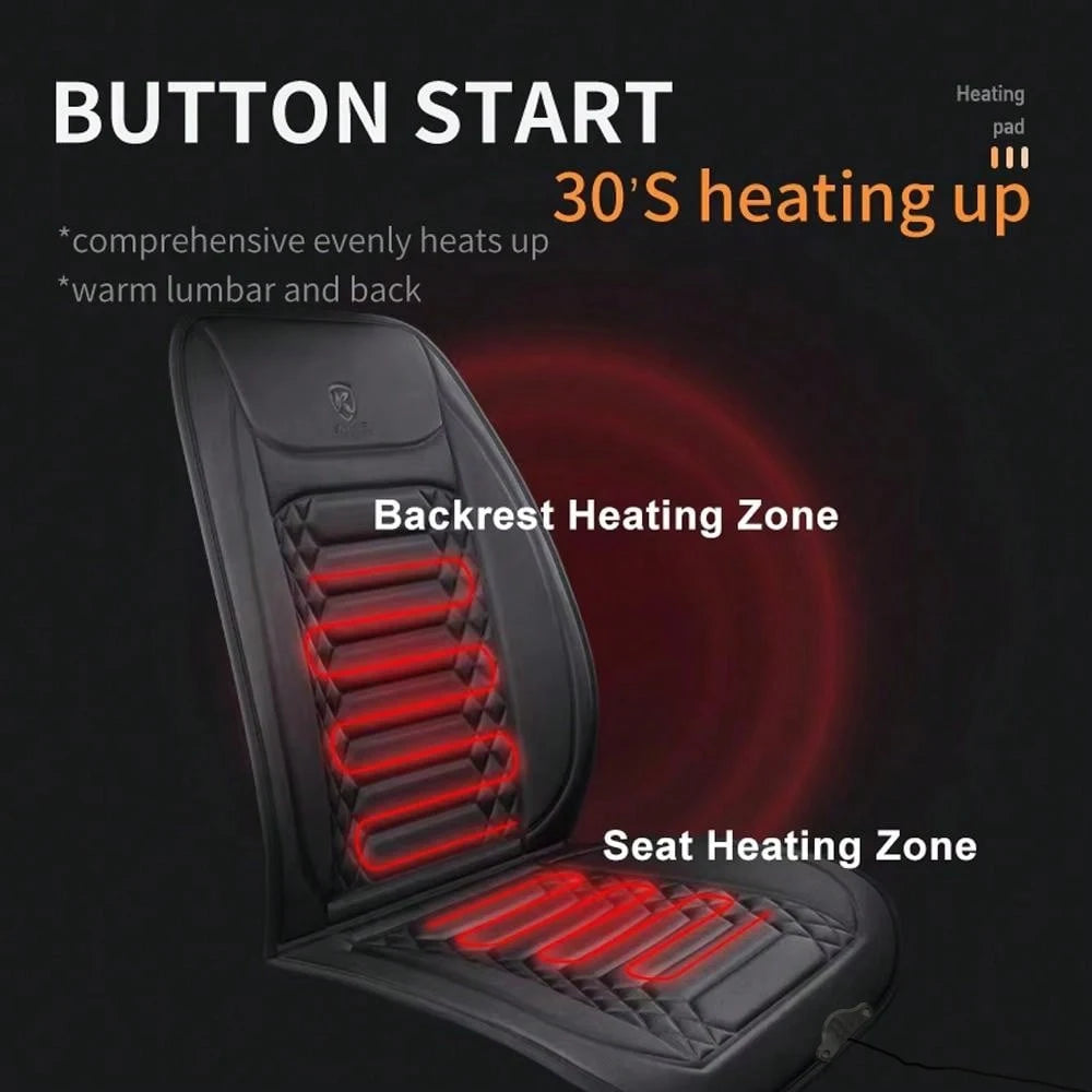 12V Heated Car Seat Cover Heating Pad Fast Car Seat Heater Flannel Heated Cars Seat Protector Seat Heating Cover Car Accessories Zpaxo