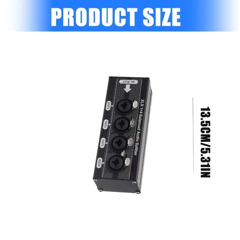 652F Professional 3Pin Balanced Sound Splitter 1 Input 4 Output Zpaxo