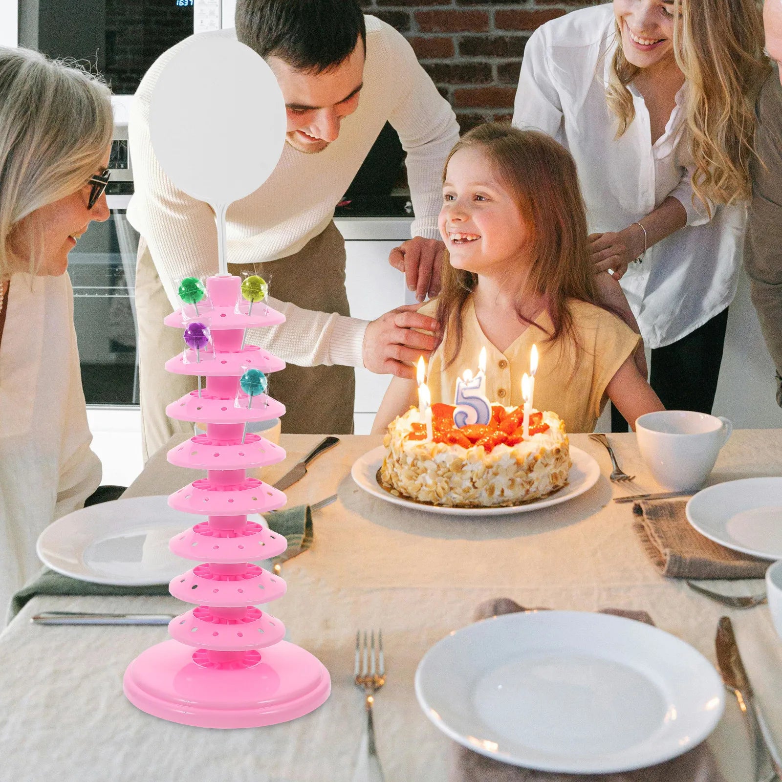 Creative Multi-tier Lollipop Display Stand Food-safe PP Material