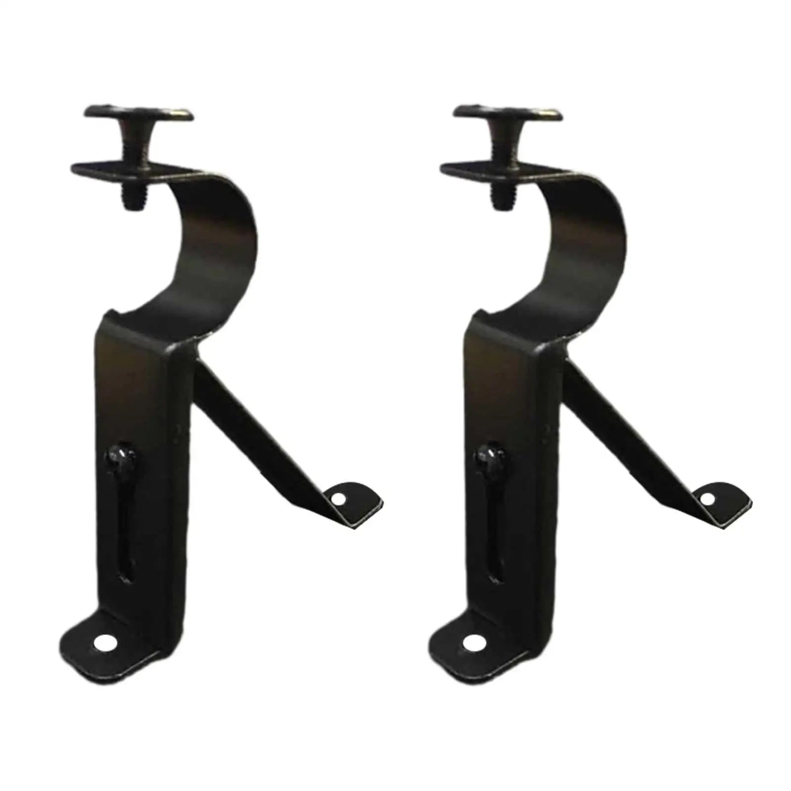 2-Pack Curtain Rod Brackets – Universal Wall Support 1"–1.1" Curtain Rod Brackets Zpaxo black