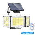 New 366/106LED Solar Lights Outdoor 3 Lighting Mode Motion Sensor Adjustable Head Security Wall Light Waterproof Garden Garage Zpaxo 366LED 1PC