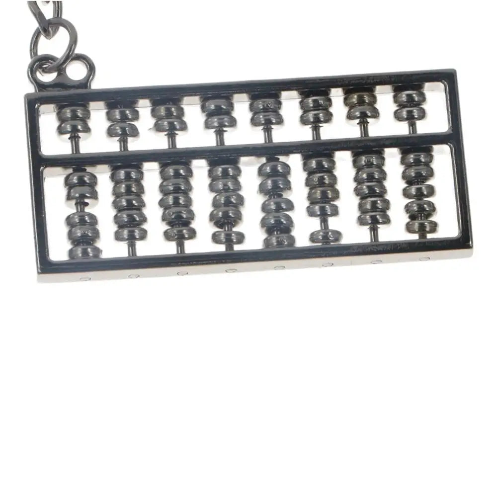 3D Classic Cute Mobilizable 8 Rows Abacus Metal Pendent Simulation Model Gift Keychain Keyfob Keyring Zpaxo