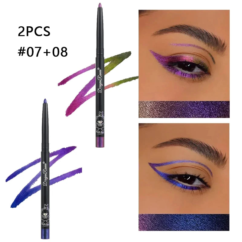 Chameleon Eyeliner Gel Pen Waterproof Shiny Chrome Eye Shadow Liner Zpaxo 07 and 08