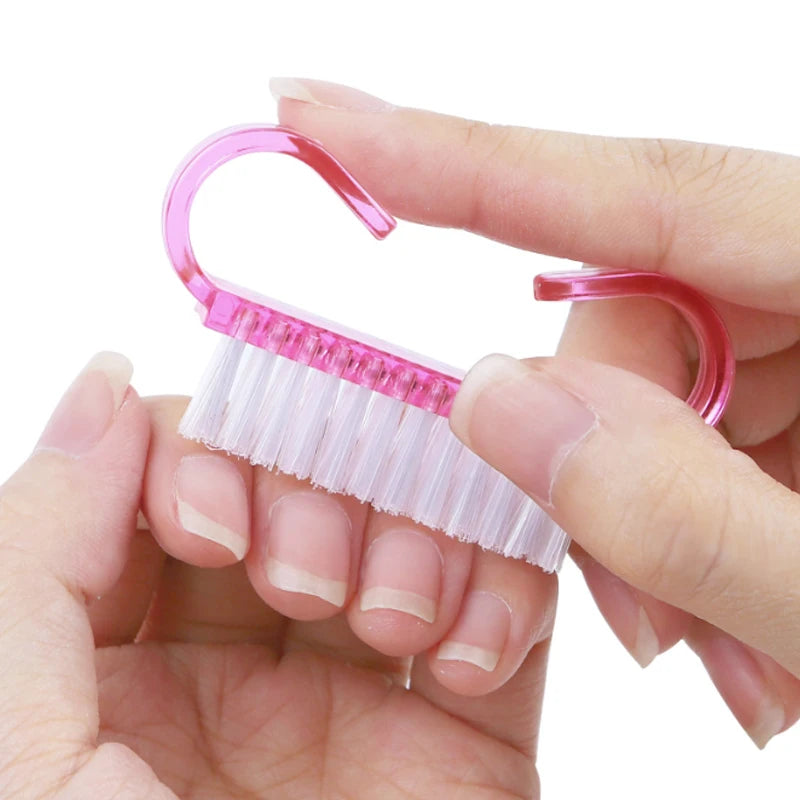 1/10pcs Acrylic Nail Brush Pink Blue Purple Remove Dust Plastic Cleaning Nail Brushes Nail Art Manicure Soft Remover Tools Zpaxo