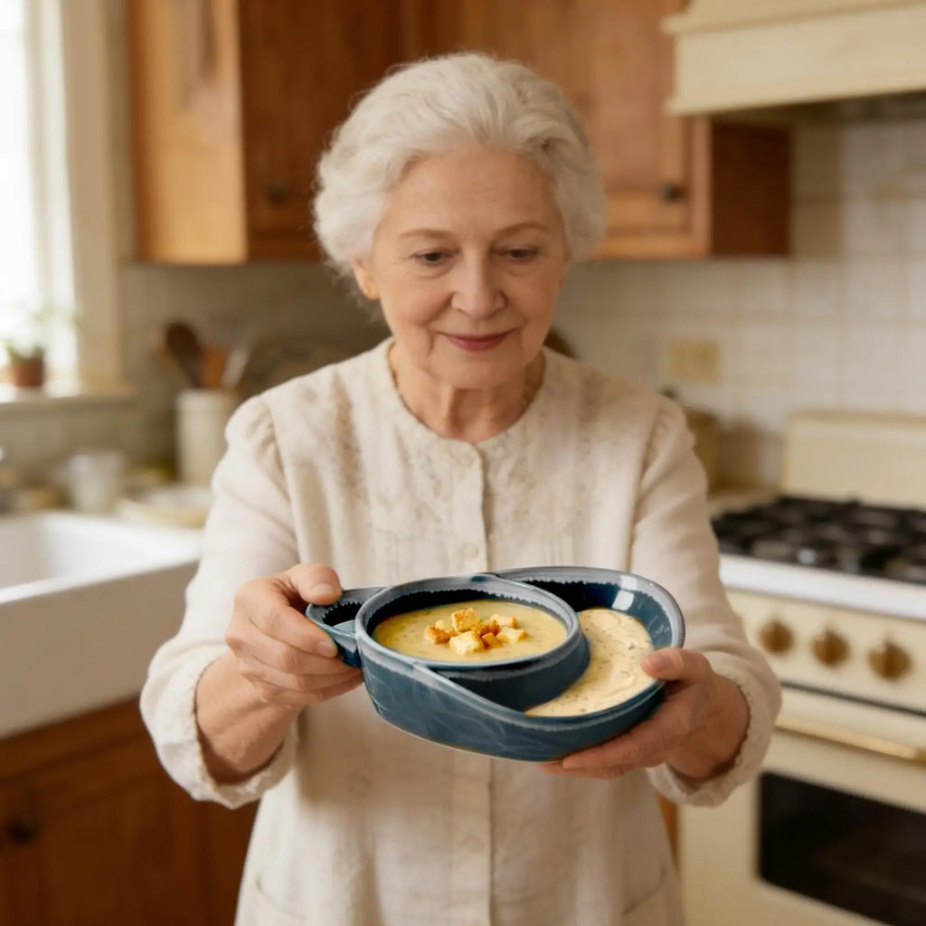 Chips Dip Bowl 2 Anti-soggy Divided Dishes Handle Large Cereal Bowls