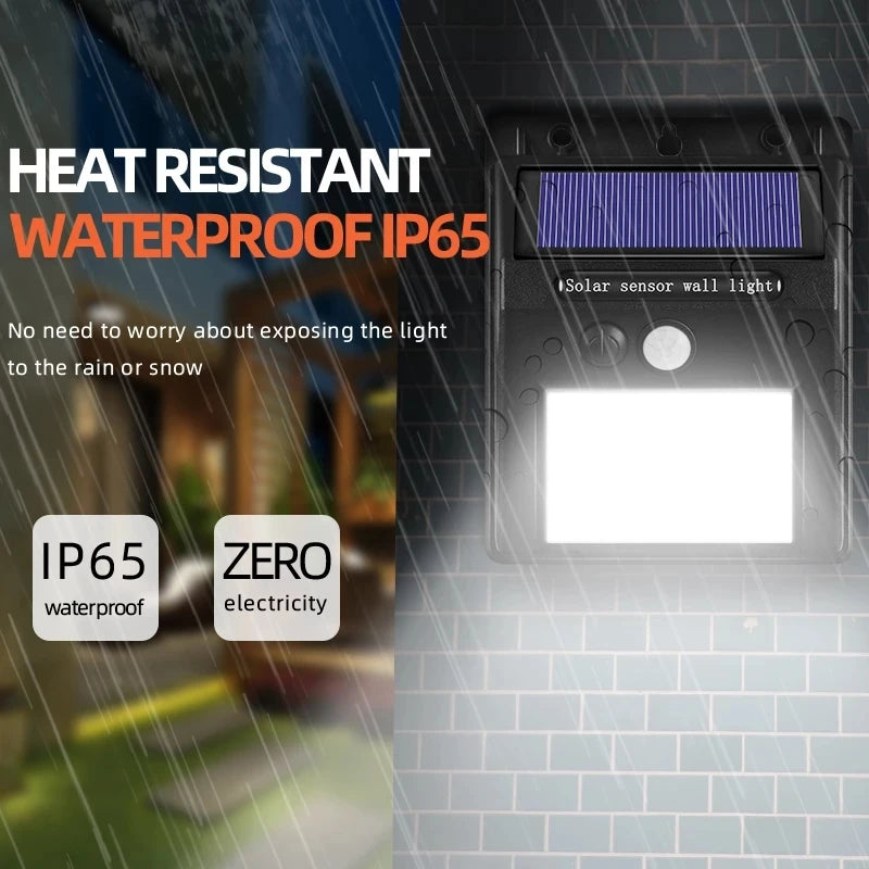 Outdoor Solar Power PIR Motion Sensor Wall Light Waterproof 3 Working Mode Motion Sensor Lights Waterproof Wall lights Zpaxo