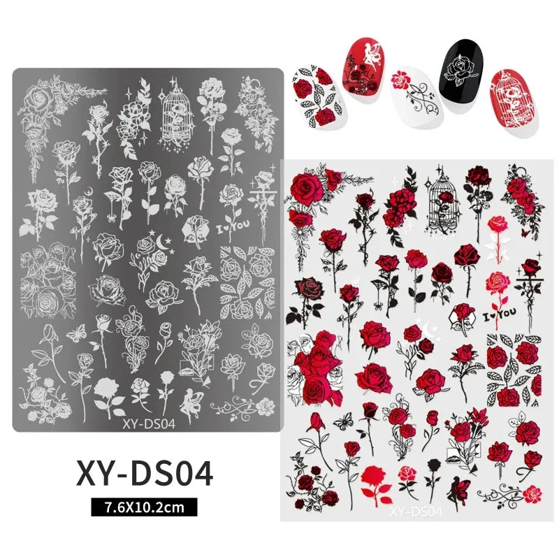 Lace Castle Nail Stamping Plates Ghost Skull Moon Star Butterfly Zpaxo 04