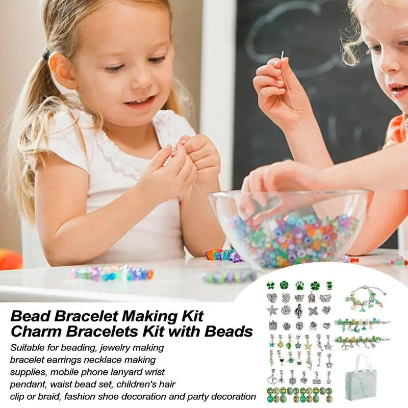 Jewelry Making Kit For Girls Handmade Bead Making Kit Bead Bracelet Kit Trendy Charm Bracelet Necklace Kit Kids Beading Craft Zpaxo