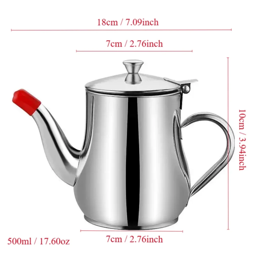 1Pc Household Stainless Steel Oil Pot with Filter Oil Filter Pot Stainless Steel Cooking Oil Storage Pot Kitchen Gadget Zpaxo