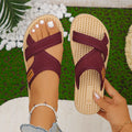 Women Slippers 2026 New Slides Women Round Open Toe Women Shoes Mesh Fabric Hollow Out Breathable Beach Slippers Casual Sandals Zpaxo Burgundy 43