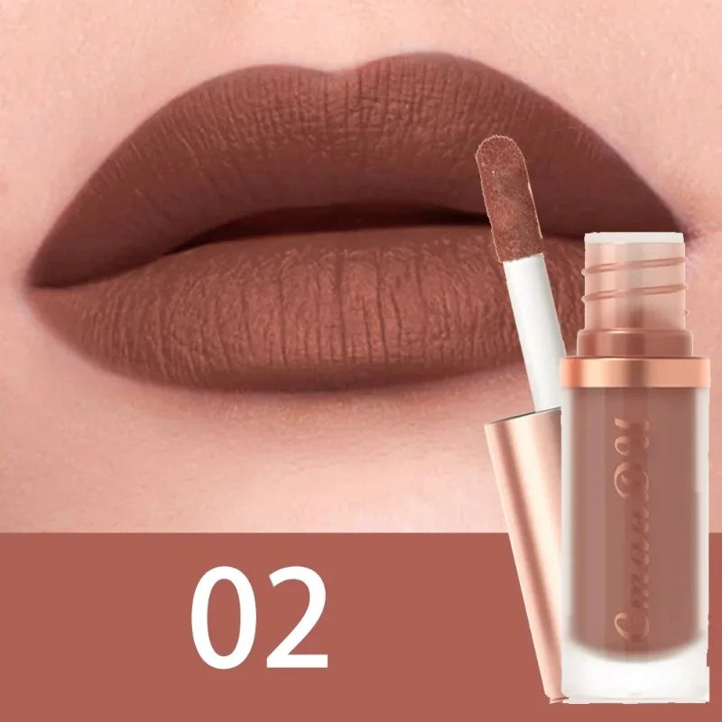 Waterproof Matte Velvet Lip Glaze Moisturizing Long Lasting Liquid Lipstick Non-stick Cup Not Easy To Fade Lip Gloss Lips Makeup Zpaxo 02