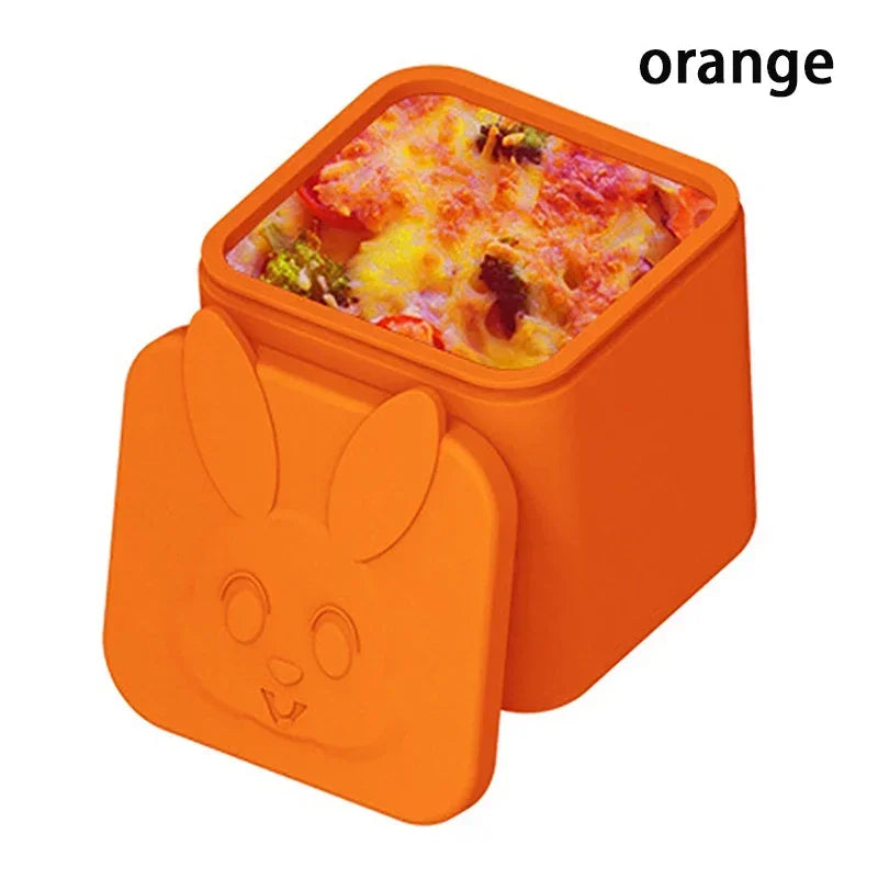 Silicone Lunch Box Sauce Divider Cup Lid Square Small Fits Most Bento Zpaxo Orange-1PC