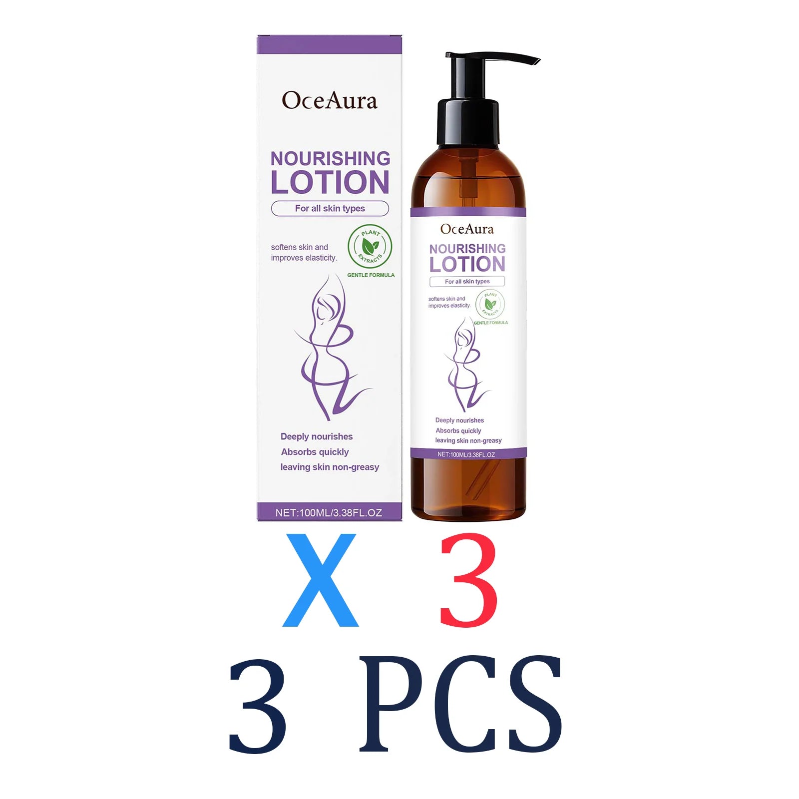 Lavender Body Lotion for Dry Skin Winter Skincare Deep Nourishing Rich Cream with Coconut Oil Christmas Gift New Year Present Zpaxo 3 Pcs