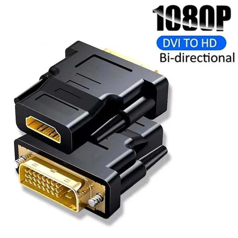 DVI To HDMI-compatible Cable Adapter HDTV Video Adapter Bi-Directional 1080P Connector Coupler For Projector Laptops PC Computer Zpaxo