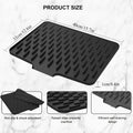 Kitchen Anti-Slip Silicone Drain Mat, Dish Rack, 15.75inch X 12.6inch, Built-in Water Draining Design, Heat and Easy to Clean Zpaxo black1