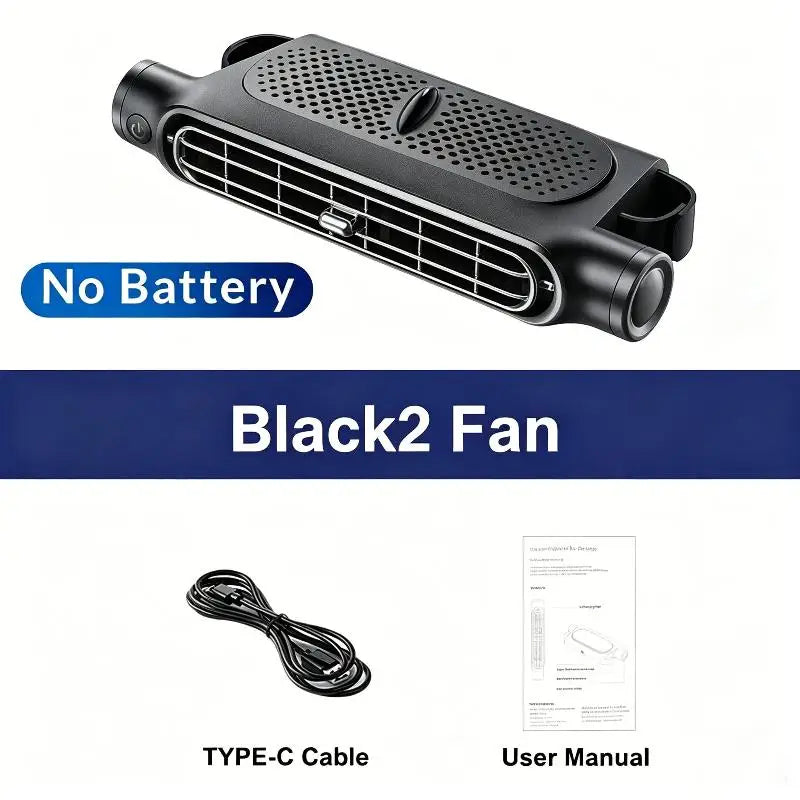 USB Car Headrest Fan – 3-Speed Quiet Rear Seat Cooling Fan
