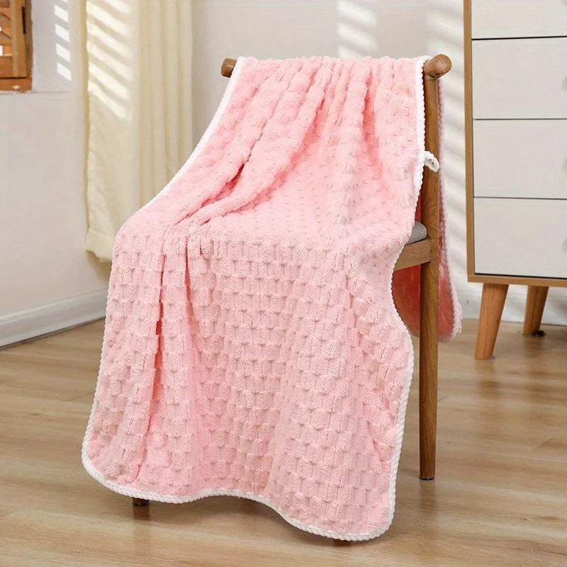 Waffle Weave Microfiber Bath Towels – Quick-Dry Spa & Gym Microfiber Bath Towel Zpaxo Pink