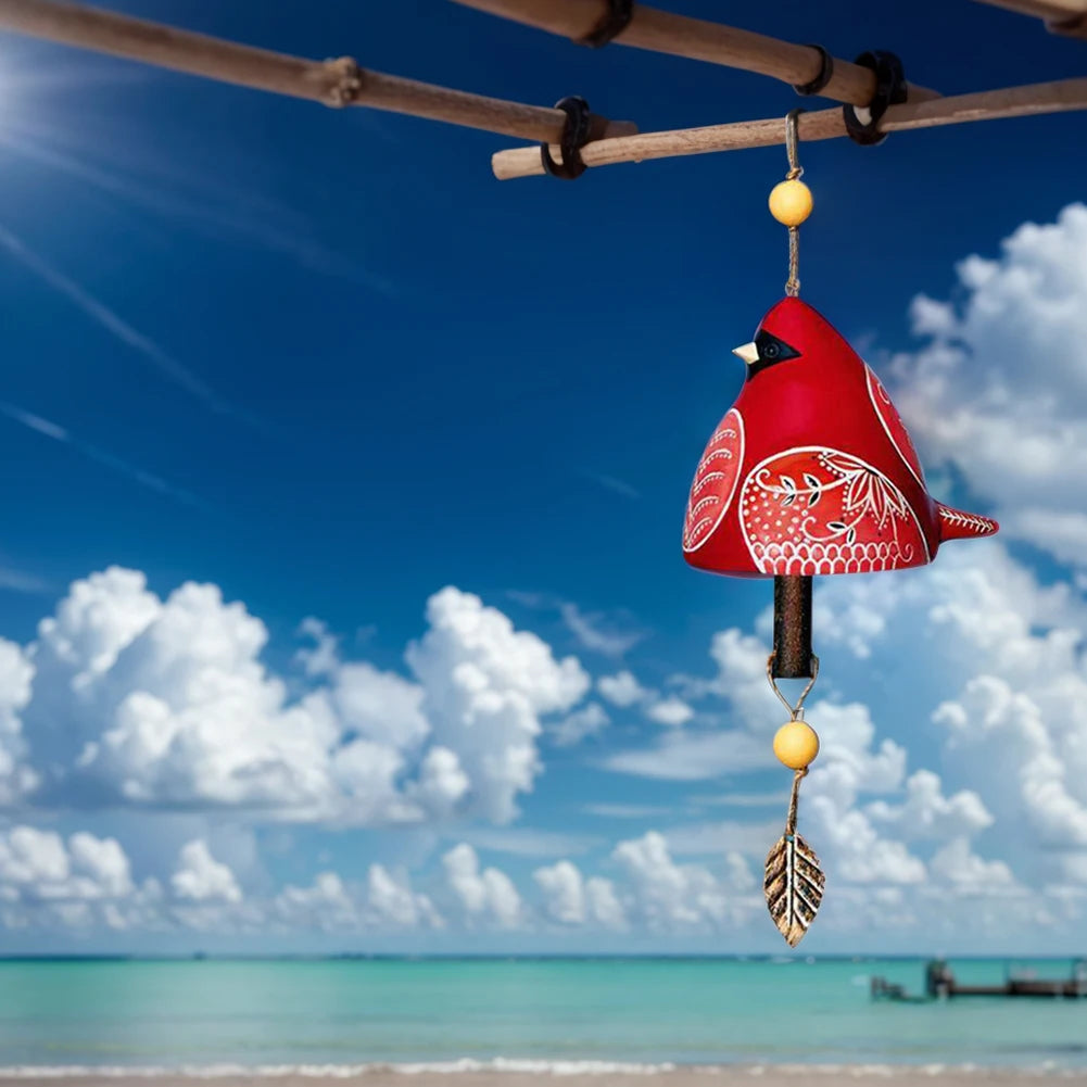 Cute Bird Wind Chime Resin Song Bell Hanging Ornaments Wall Window