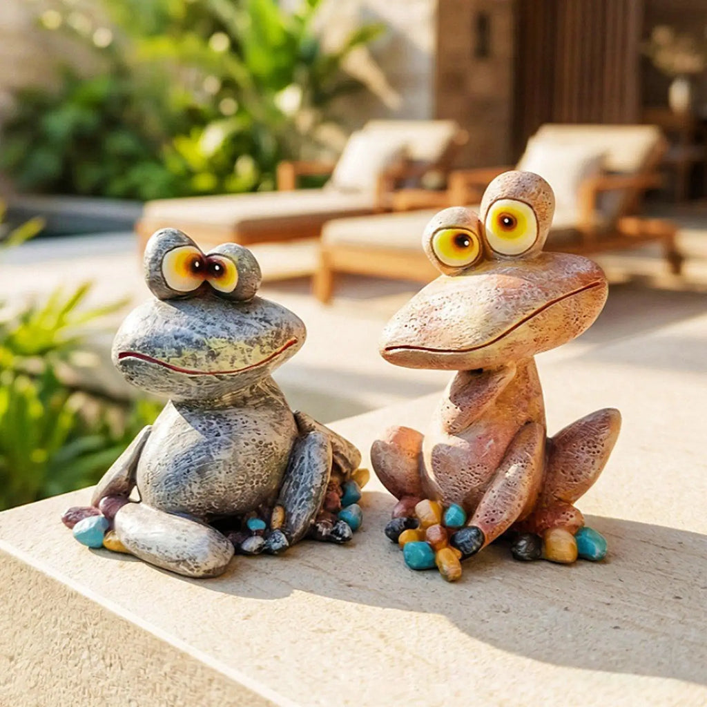 Frog Figurine Resin Funny Weather-resistant Decorative Cute Animal