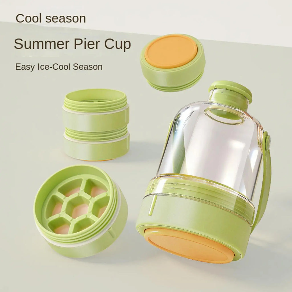 Freezer Ice Tray Cold Blocks Maker Straw Handle Making Bottle Picnic