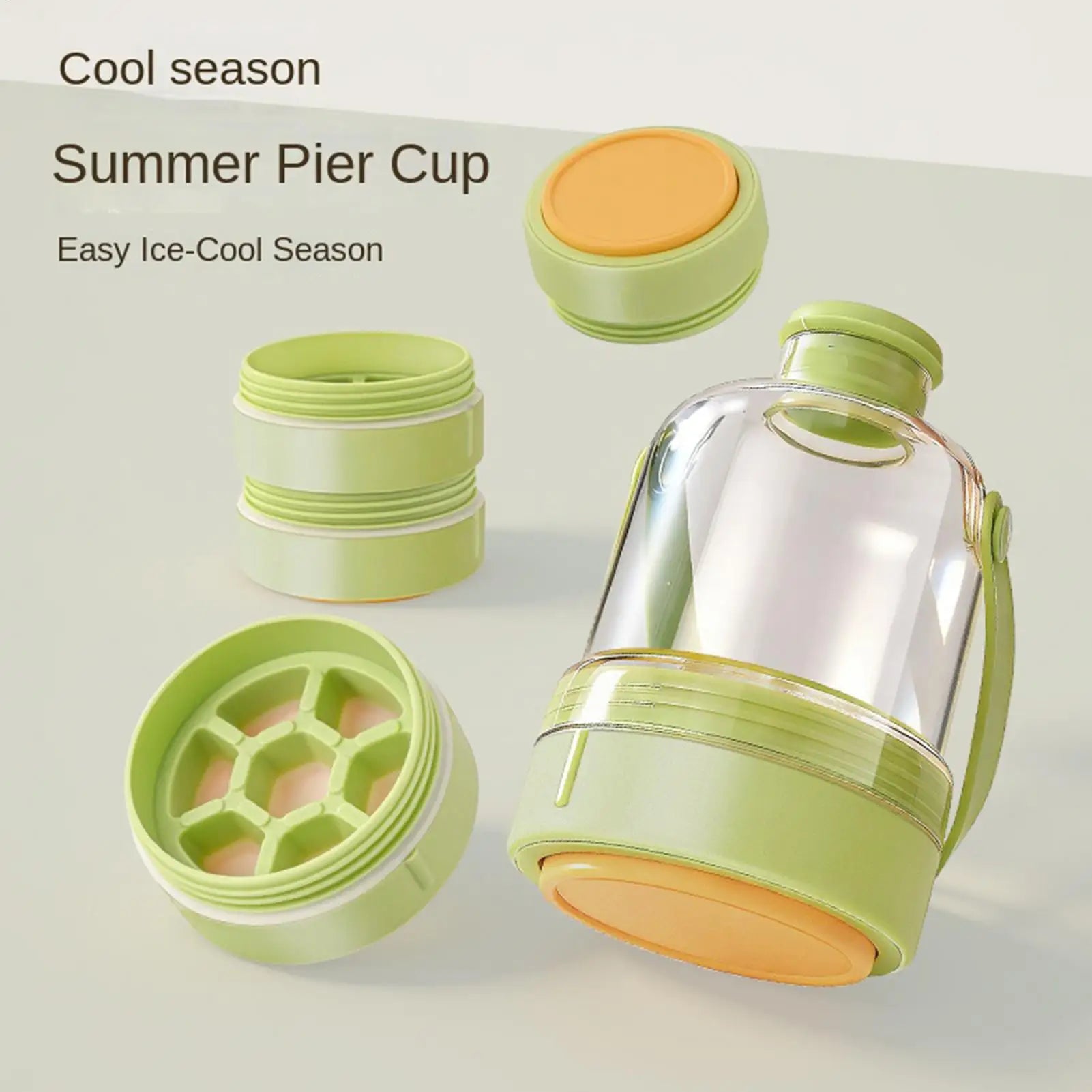Freezer Ice Tray Cold Blocks Maker Straw Handle Making Bottle Picnic