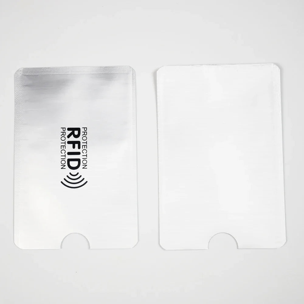 Anti-scan RFID Card Sleeves NFC Signal Blocking Wallet Reader Lock Zpaxo Silver 10PCS