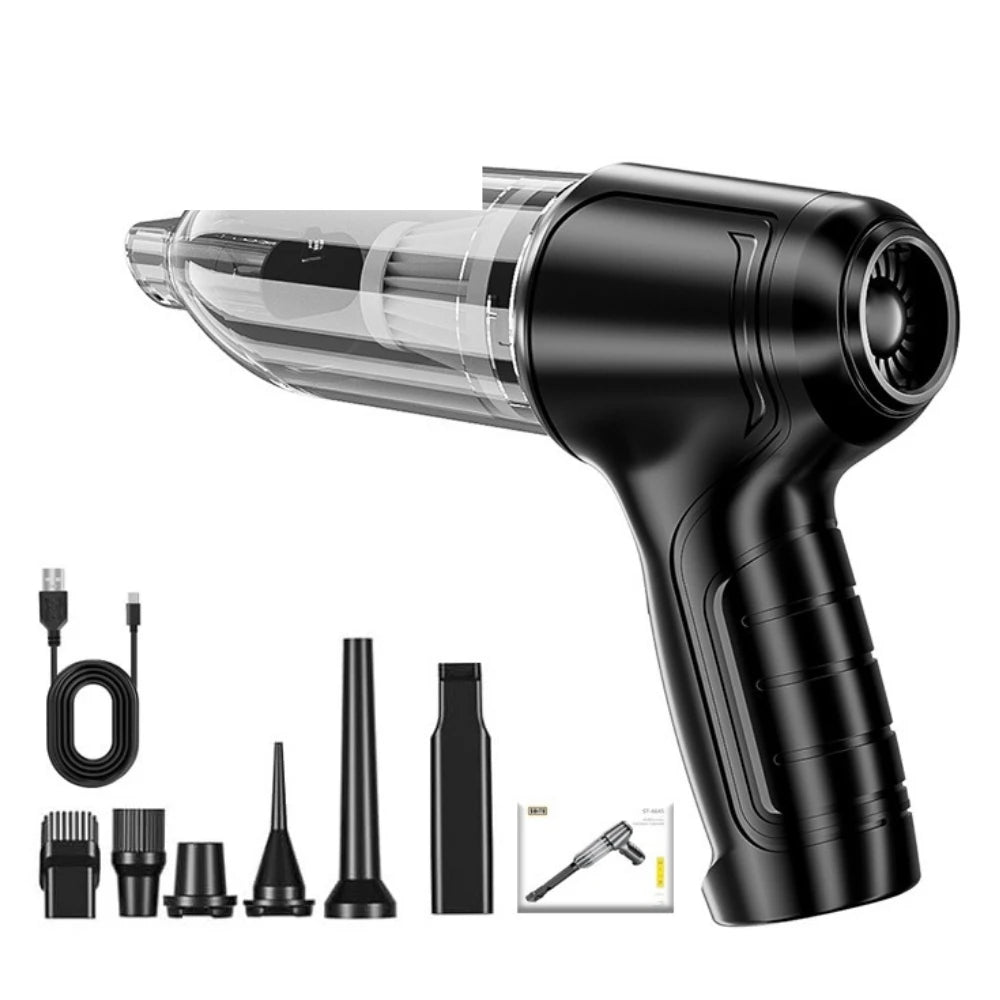 Suitu Car Mounted Vacuum Cleaner, Wireless Home and Car Dual-purpose Dry and Wet Vacuum Cleaner, High-power Portable Handheld VA Zpaxo black